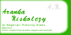 aranka miskolczy business card